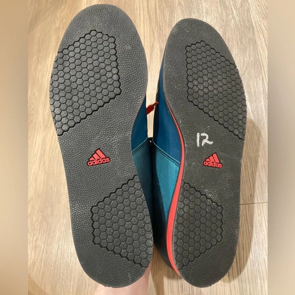 adidas mens powerlifting shoes Teal and Orange size 12 - Picture 6 of 7